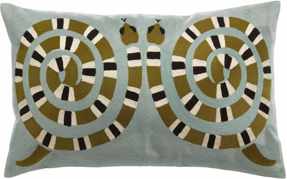 Cushions - Embroidered Cushion Yoka Ciel 40 X 65 - MAISON VIVARAISE - SDE VIVARAISE WINKLER