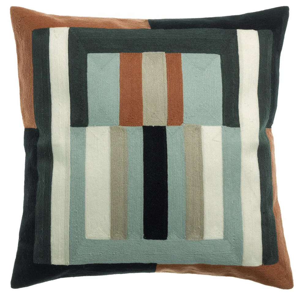 Cushions - Embroidered Cushion Jason Cèdre 45 X 45 - MAISON VIVARAISE - SDE VIVARAISE WINKLER