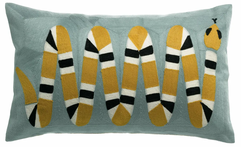 Cushions - Embroidered Cushion Yoka Ciel 30 X 50 - MAISON VIVARAISE - SDE VIVARAISE WINKLER