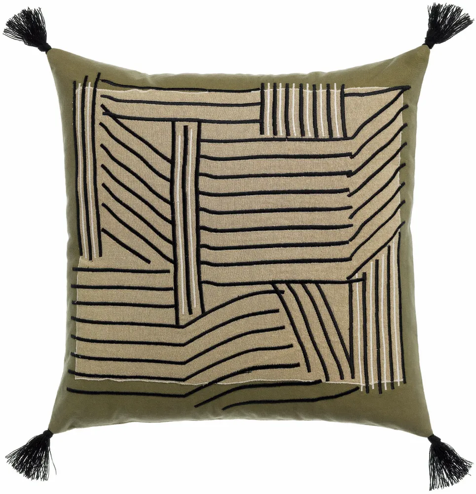Cushions - Embroidered cushion Kori Cèdre 45 X 45 - MAISON VIVARAISE - SDE VIVARAISE WINKLER