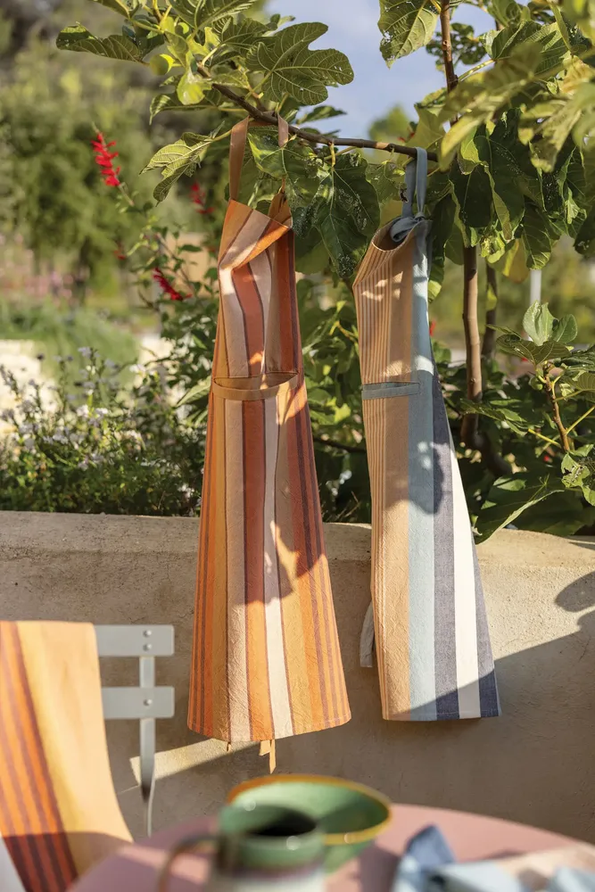 Tabliers de cuisine - Tablier de cuisine recyclé Yuna avec poche Terracotta 72 x 85 - MAISON VIVARAISE - SDE VIVARAISE WINKLER