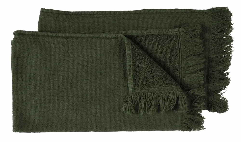 Bath towels - Set of 2 guest towels Luna Kale 30 X 50 - LA CERISE SUR LE GATEAU