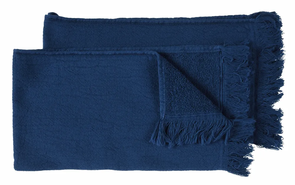 Serviettes de bain - Lot de 2 serviettes invités Luna Midnight 30 x 50 - LA CERISE SUR LE GATEAU