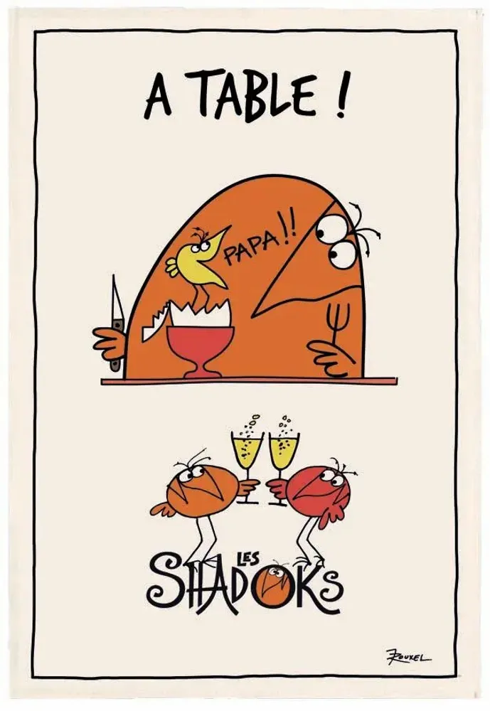 Torchons - Torchon Shadoks À table Ecru 48 x 72 - MAISON VIVARAISE - SDE VIVARAISE WINKLER