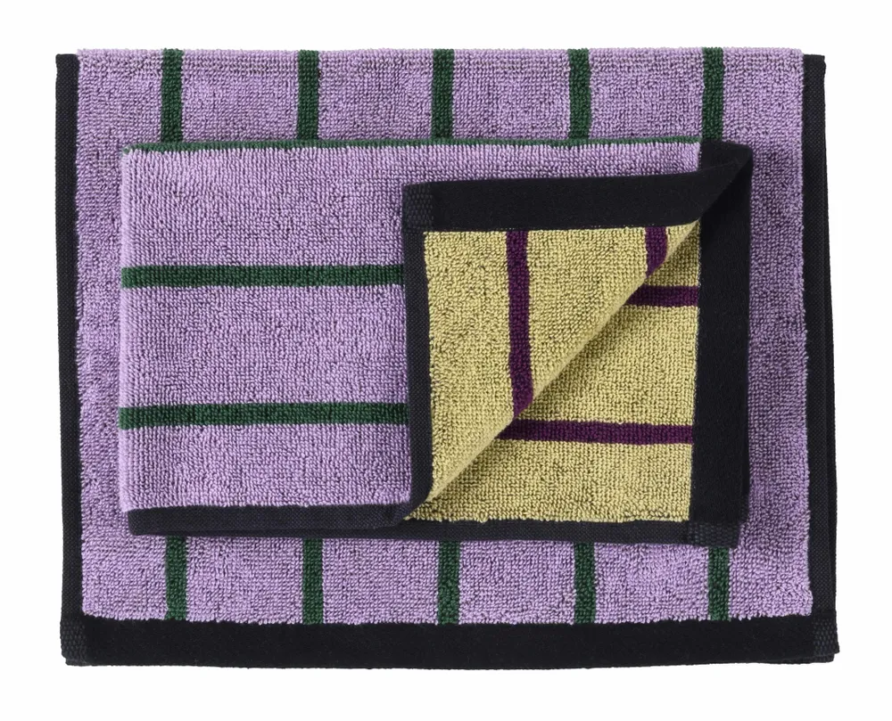 Serviettes de bain - Lot de 2 serviettes invités Charly Lilas 30 x 50 - LA CERISE SUR LE GATEAU