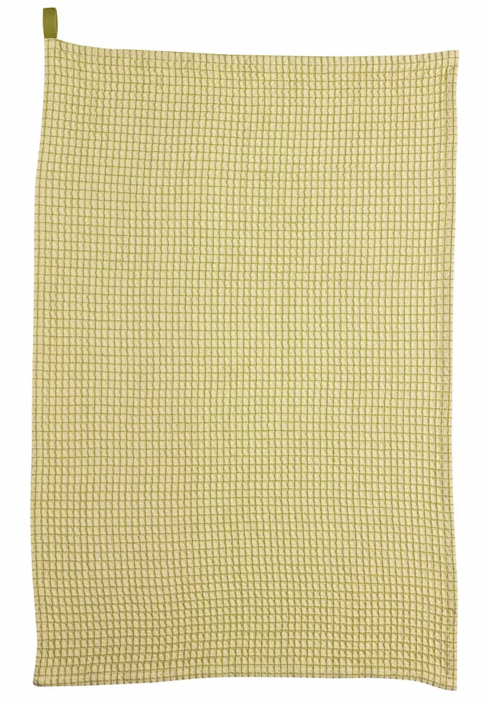 Torchons - Torchon nid d'abeilles bicolore Mumba Bergamote naturel 50 x 70 - MAISON VIVARAISE - SDE VIVARAISE WINKLER