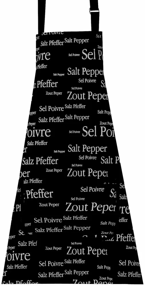 Aprons - Sel & Poivre Kitchen Apron Noir 80 X 85 - MAISON VIVARAISE - SDE VIVARAISE WINKLER