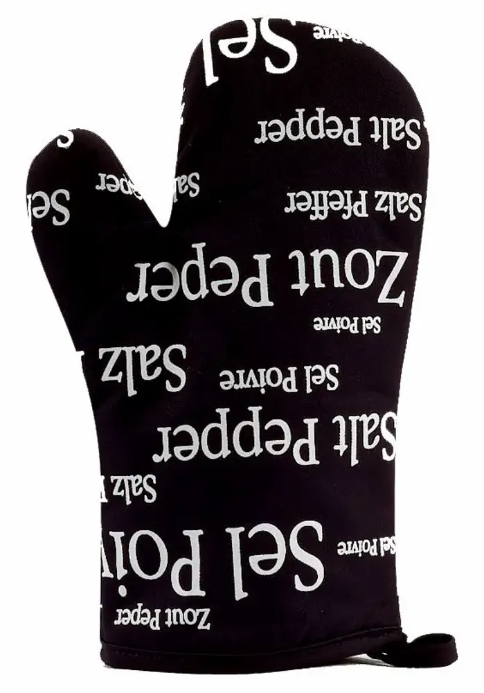 Potholders - Sel & Poivre Oven Mitt Noir 18 X 28 - MAISON VIVARAISE - SDE VIVARAISE WINKLER
