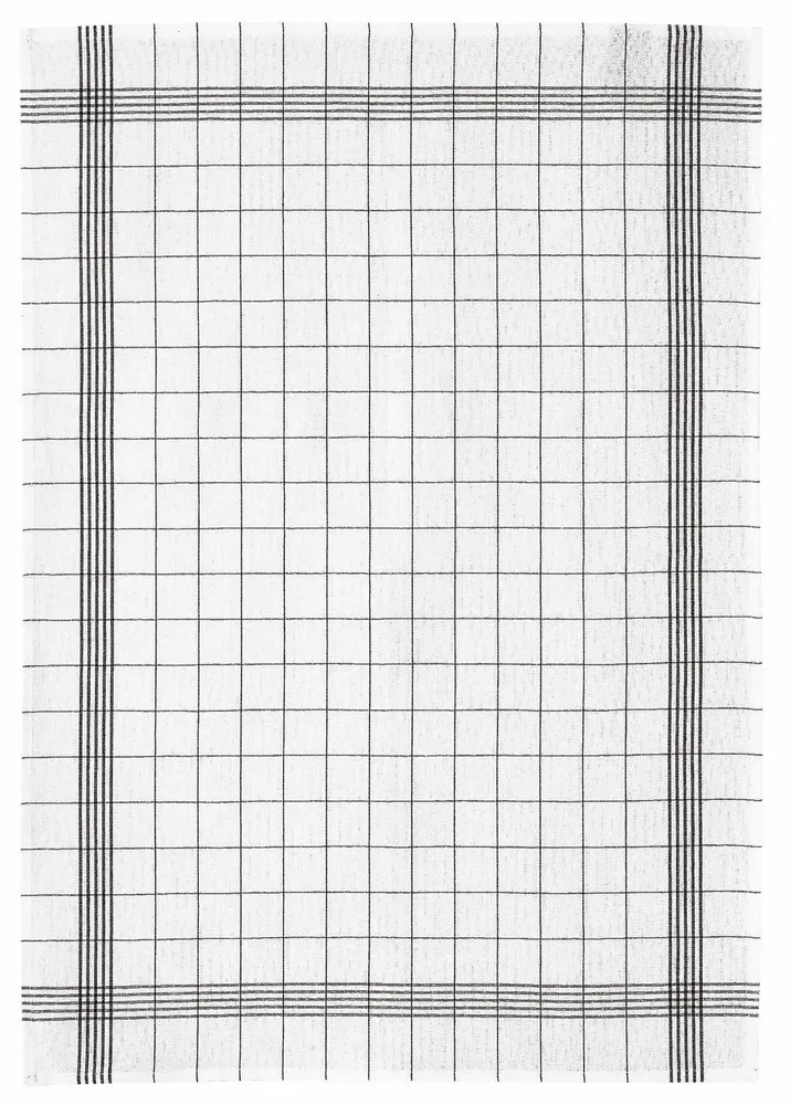 Dish towels - Carreaux Linen-Cotton Tea Towel Noir 55 X 75 - MAISON VIVARAISE - SDE VIVARAISE WINKLER