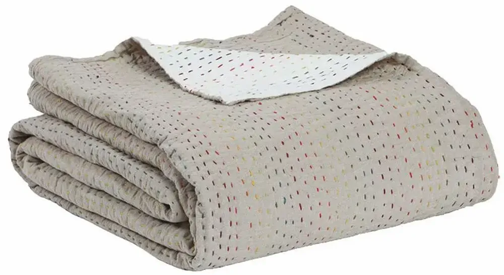 Linge de lit - Jeté Gastounet multico 240 x 260 - MAISON VIVARAISE - SDE VIVARAISE WINKLER
