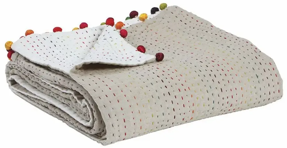 Throw blankets - Gastounet Throw Blanket Multico 140 X 200 - MAISON VIVARAISE - SDE VIVARAISE WINKLER