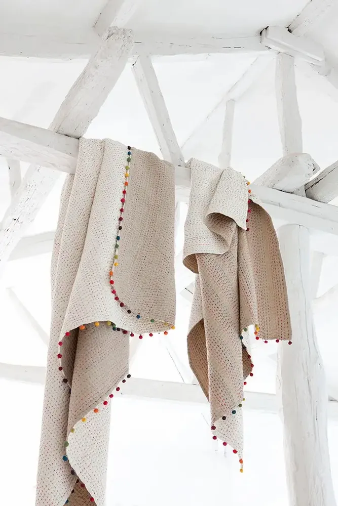 Throw blankets - Gastounet Throw Blanket Multico 140 X 200 - MAISON VIVARAISE - SDE VIVARAISE WINKLER