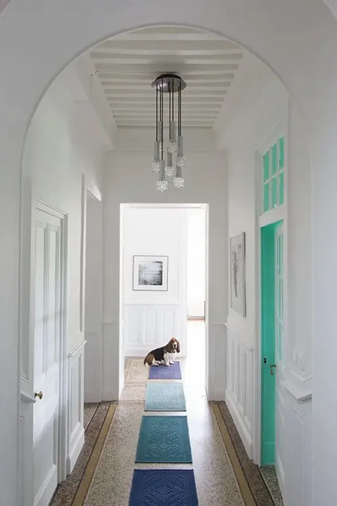 Other bath linens - Enzo Bath Mat Peacock 54 X 64 - MAISON VIVARAISE - SDE VIVARAISE WINKLER