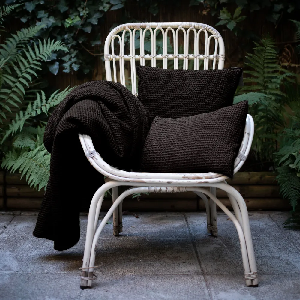 Bed linens - Maia Bed Throw Carbone 180 X 260 - MAISON VIVARAISE - SDE VIVARAISE WINKLER