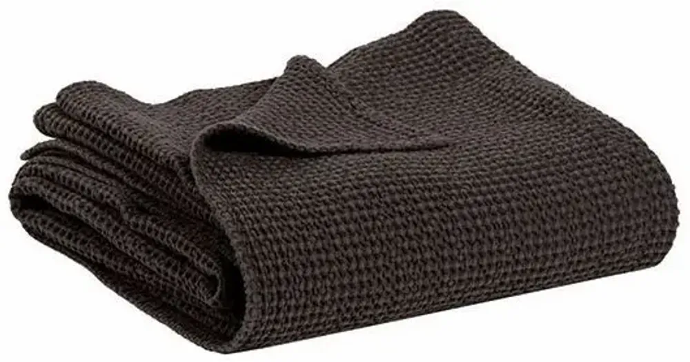 Linge de lit - Jeté de lit Maïa carbone 260 x 260 - MAISON VIVARAISE - SDE VIVARAISE WINKLER