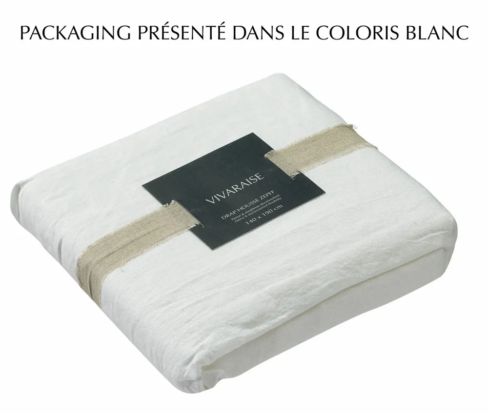 Bed linens - Zeff Fitted Sheet Naturel 160 X 200 X 30 - MAISON VIVARAISE - SDE VIVARAISE WINKLER