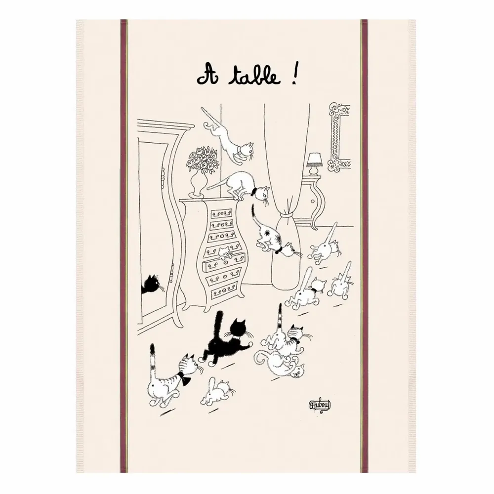 Torchons - Grand Torchon Dubout Retour Des Courses Ecru 60 X 80 - MAISON VIVARAISE - SDE VIVARAISE WINKLER