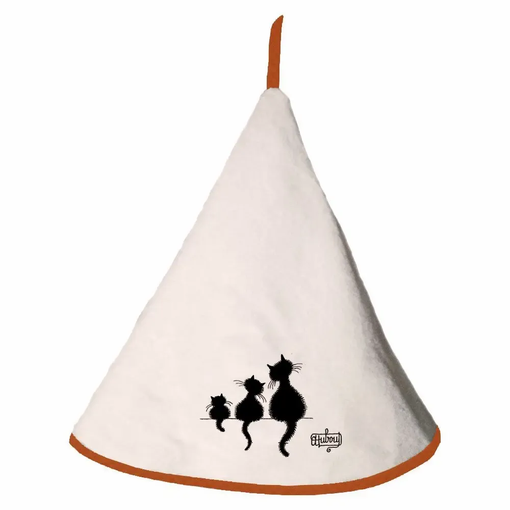 Kitchen utensils - Dubout 3 chats hand towel Ivoire Diameter 60 - MAISON VIVARAISE - SDE VIVARAISE WINKLER
