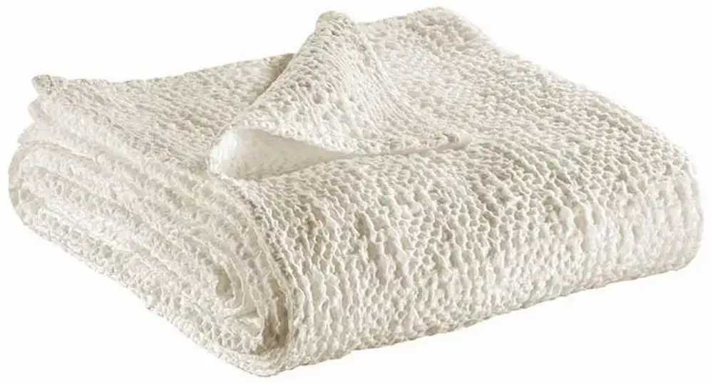 Linge de lit - Jeté Tana Craie 180 X 260 - MAISON VIVARAISE - SDE VIVARAISE WINKLER