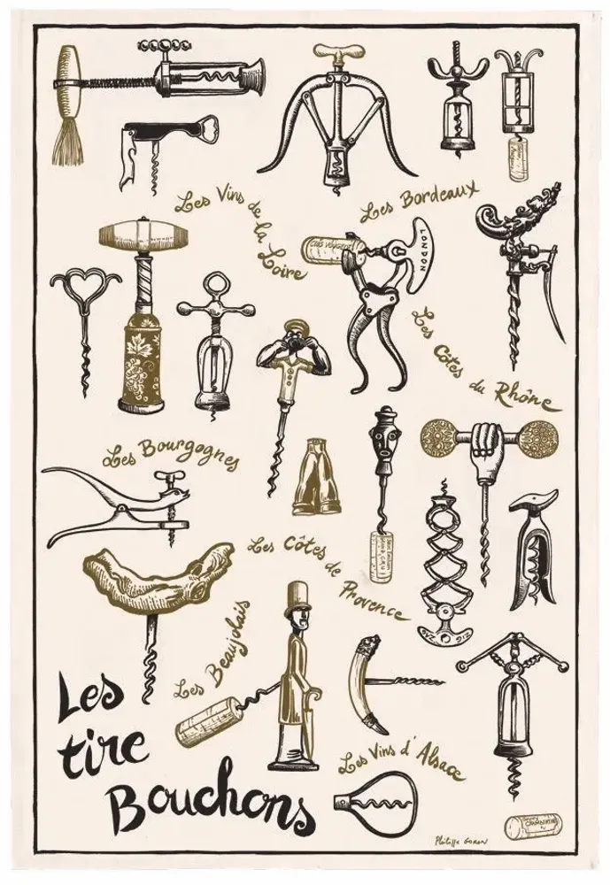 Dish towels - Kitchen Towel Tire-Bouchons Ecru 48 X 72 - MAISON VIVARAISE - SDE VIVARAISE WINKLER