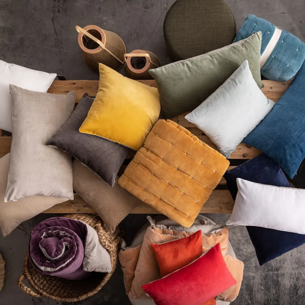 Coussins - Coussin uni Elise Mais 45 x 45 - MAISON VIVARAISE - SDE VIVARAISE WINKLER