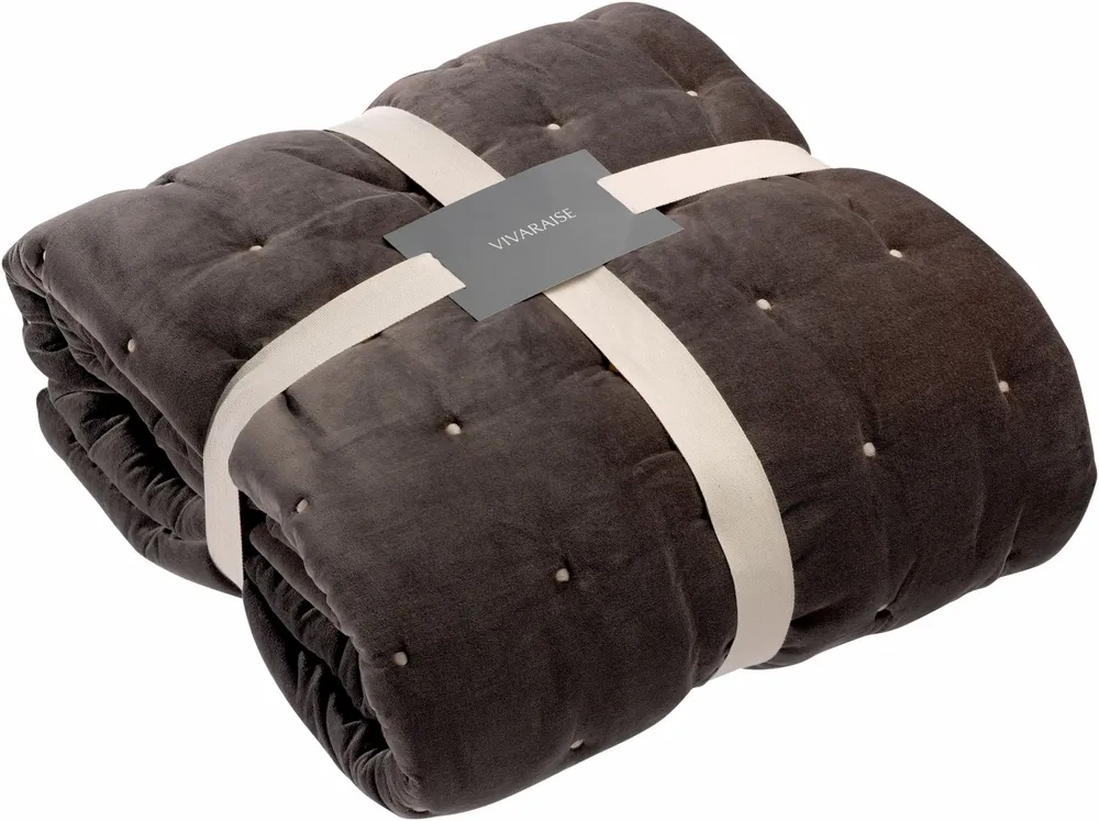 Linge de lit - Jeté uni Elise finition capiton Mais 240 x 260 - MAISON VIVARAISE - SDE VIVARAISE WINKLER