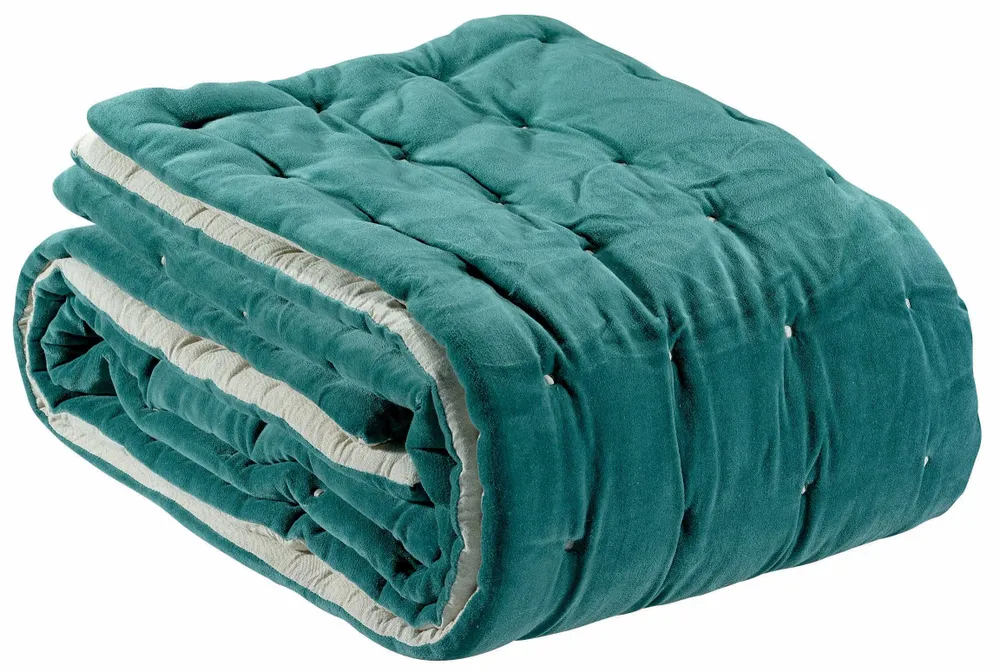 Bed linens - Elise Bed Throw Vert de gris 240 X 260 - MAISON VIVARAISE - SDE VIVARAISE WINKLER