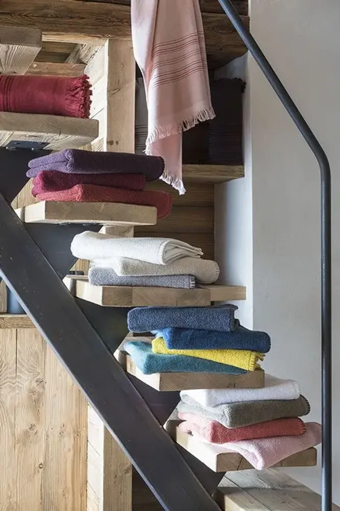 Bath towels - Bora Bath Towel Acier 90 X 150 - MAISON VIVARAISE - SDE VIVARAISE WINKLER