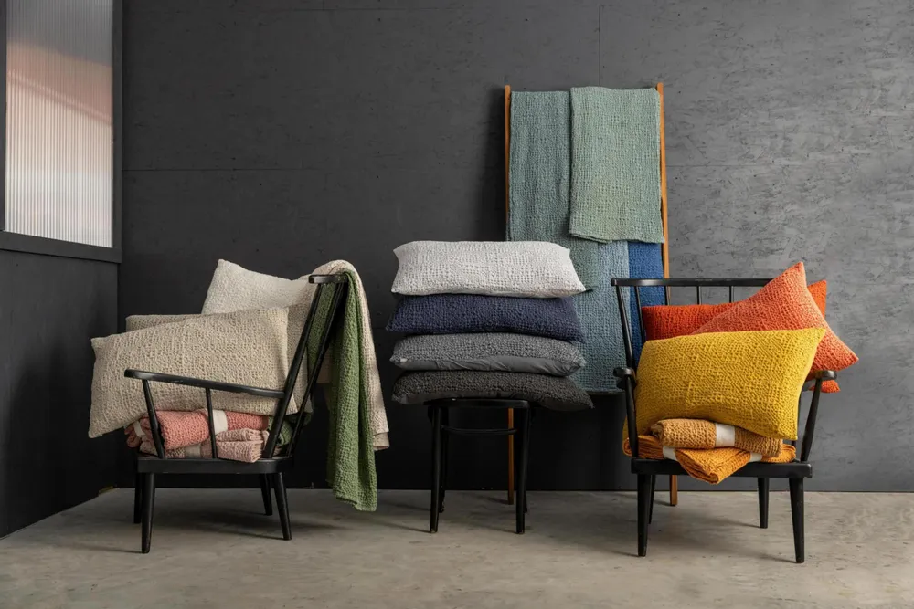 Throw blankets - Tana Throw Blanket Vert de gris 140 X 200 - MAISON VIVARAISE - SDE VIVARAISE WINKLER