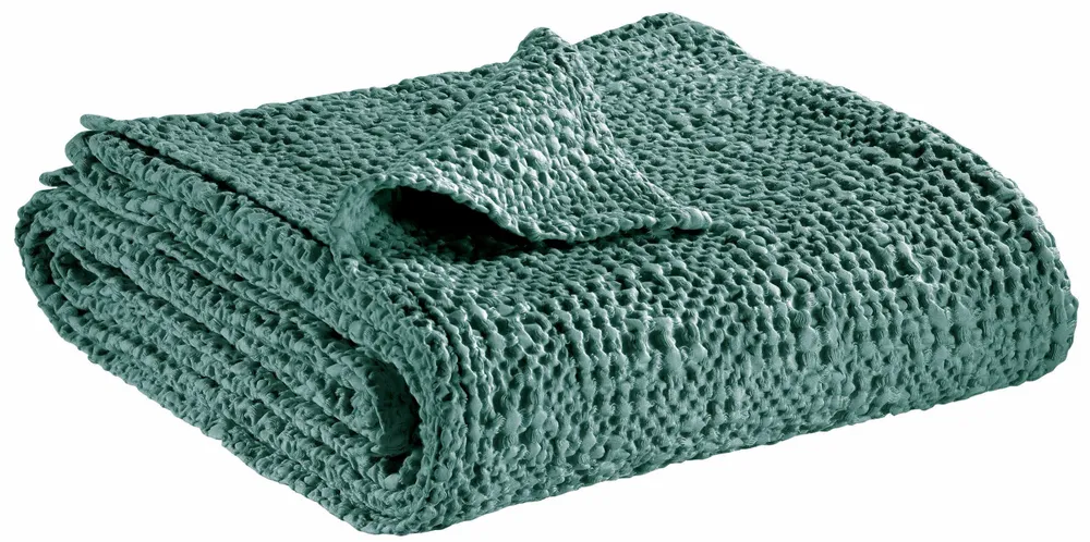 Linge de lit - Jeté Tana Vert de gris 240 x 260 - MAISON VIVARAISE - SDE VIVARAISE WINKLER