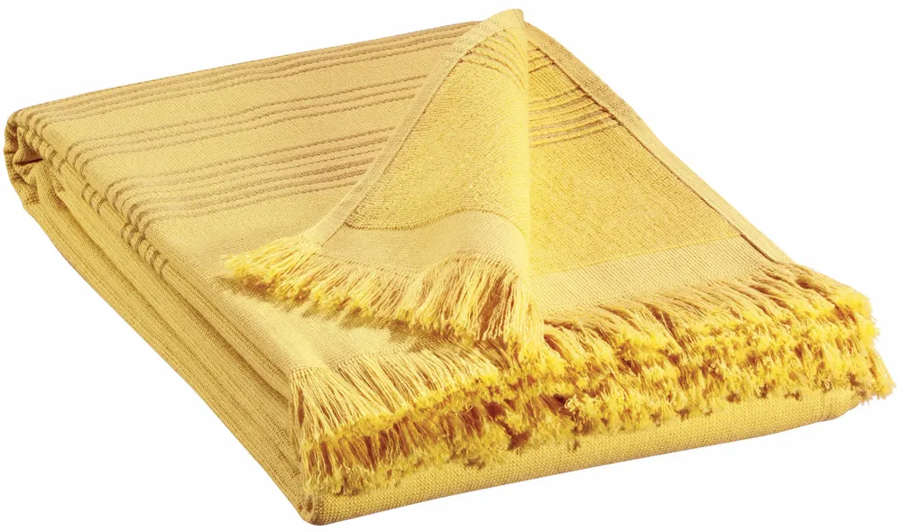 Linge de lit - Drap hammam Cancun Curry 90 x 180 - MAISON VIVARAISE - SDE VIVARAISE WINKLER