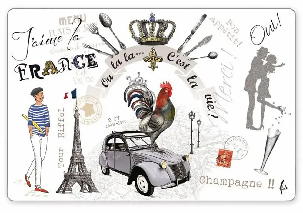 Placemats - Placemat France Panorama Assortis 30 X 45 - MAISON VIVARAISE - SDE VIVARAISE WINKLER