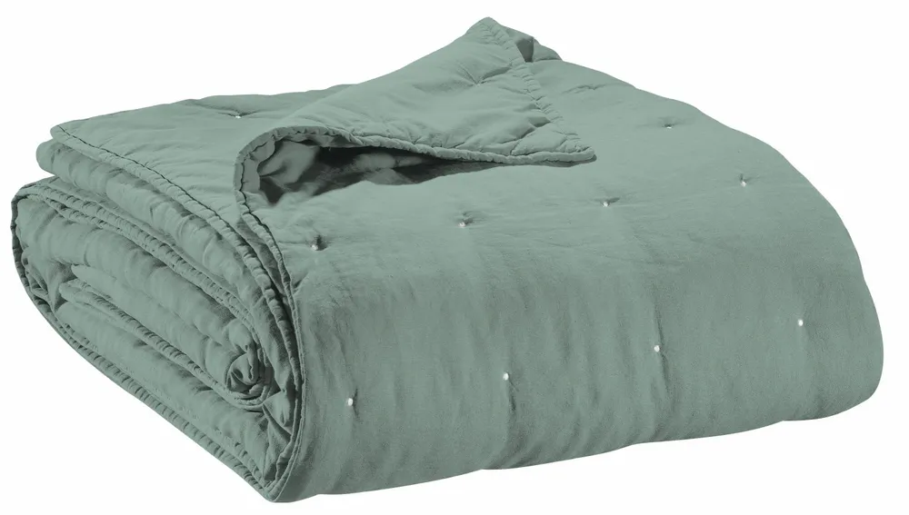 Bed linens - Zeff Bed Throw Vert de gris 180 X 260 - MAISON VIVARAISE - SDE VIVARAISE WINKLER