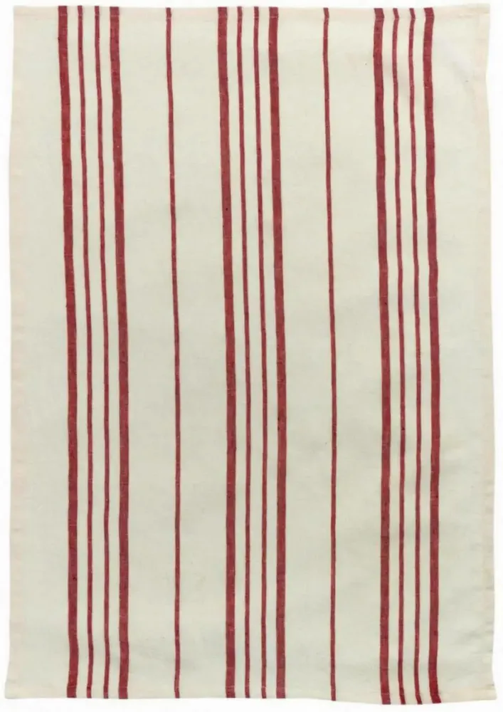 Torchons - Torchon Rayé Karma Ecru/Rouge 55 x 75 - MAISON VIVARAISE - SDE VIVARAISE WINKLER