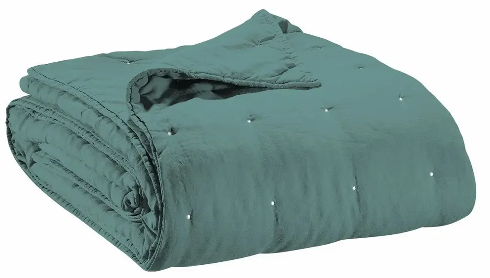 Bed linens - Zeff Bed Throw Prusse 180 X 260 - MAISON VIVARAISE - SDE VIVARAISE WINKLER