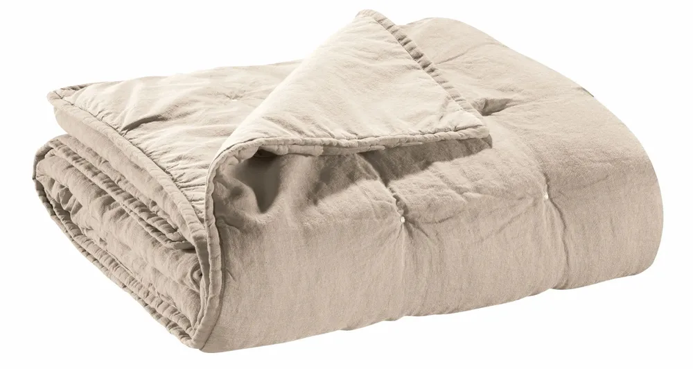 Linge de lit - Jeté de lit Zeff Naturel 180 x 260 - MAISON VIVARAISE - SDE VIVARAISE WINKLER