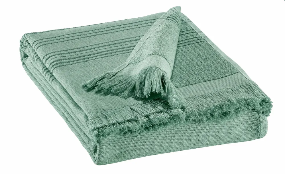 Linge de lit - Drap hammam Cancun Sauge 90 x 180 - MAISON VIVARAISE - SDE VIVARAISE WINKLER