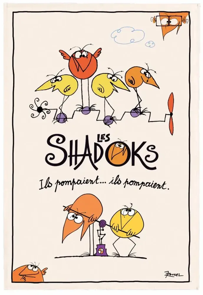 Torchons - Torchon Shadoks Ils pompaient Ecru 48 x 72 - MAISON VIVARAISE - SDE VIVARAISE WINKLER