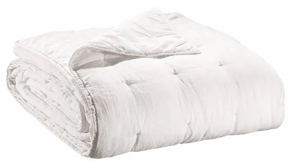 Linge de lit - Jeté Zeff Blanc 240 x 260 - MAISON VIVARAISE - SDE VIVARAISE WINKLER