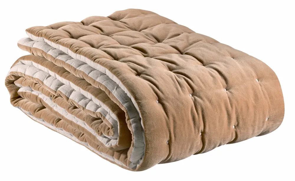 Bed linens - Elise plain bed runner Camel 90 X 240 - MAISON VIVARAISE - SDE VIVARAISE WINKLER