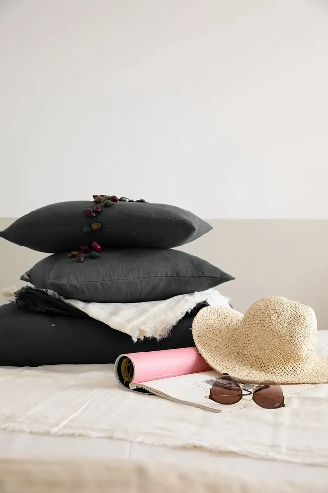 Cushions - Plain Cushion Zeff Tonnerre 45 X 45 - MAISON VIVARAISE - SDE VIVARAISE WINKLER