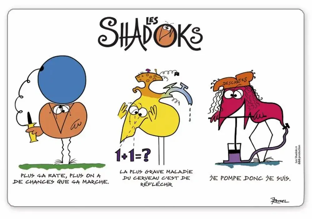 Sets de table - Set de table Shadoks 3 devises 30 x 45 - MAISON VIVARAISE - SDE VIVARAISE WINKLER