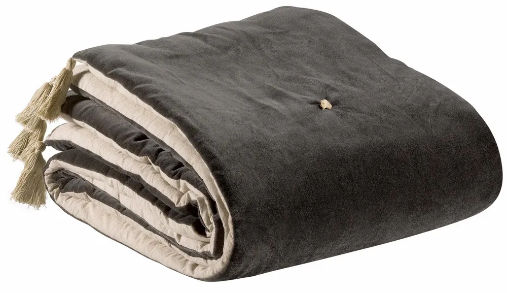 Bed linens - Elise Pom-Pom Comforter Tonnerre 80 X 180 - MAISON VIVARAISE - SDE VIVARAISE WINKLER