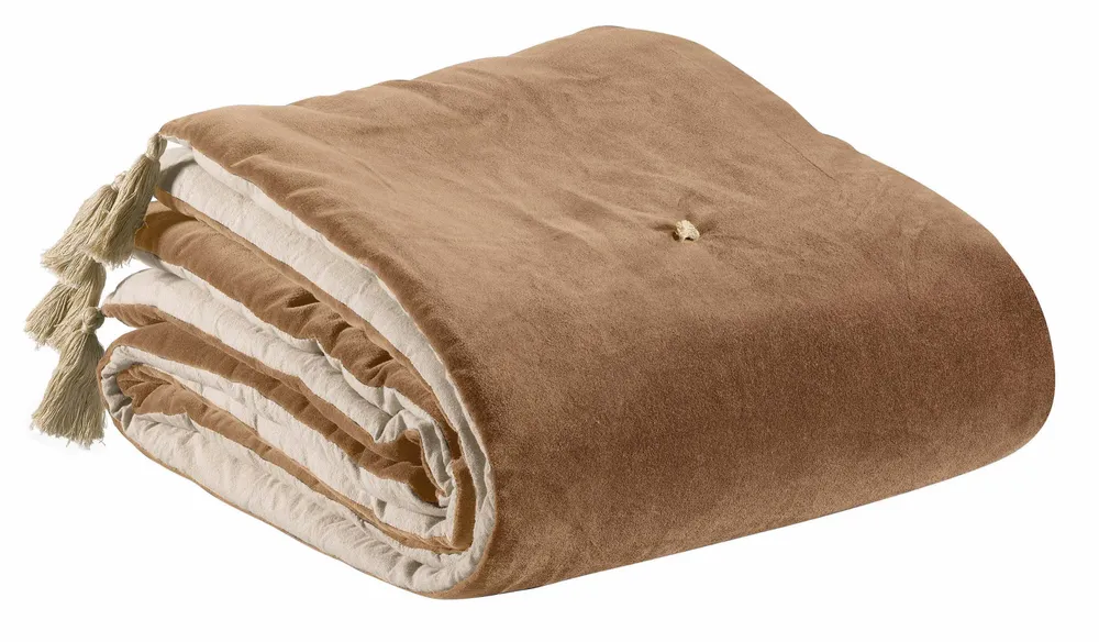 Bed linens - Elise Pom-Pom Comforter Ficelle 80 X 180 - MAISON VIVARAISE - SDE VIVARAISE WINKLER