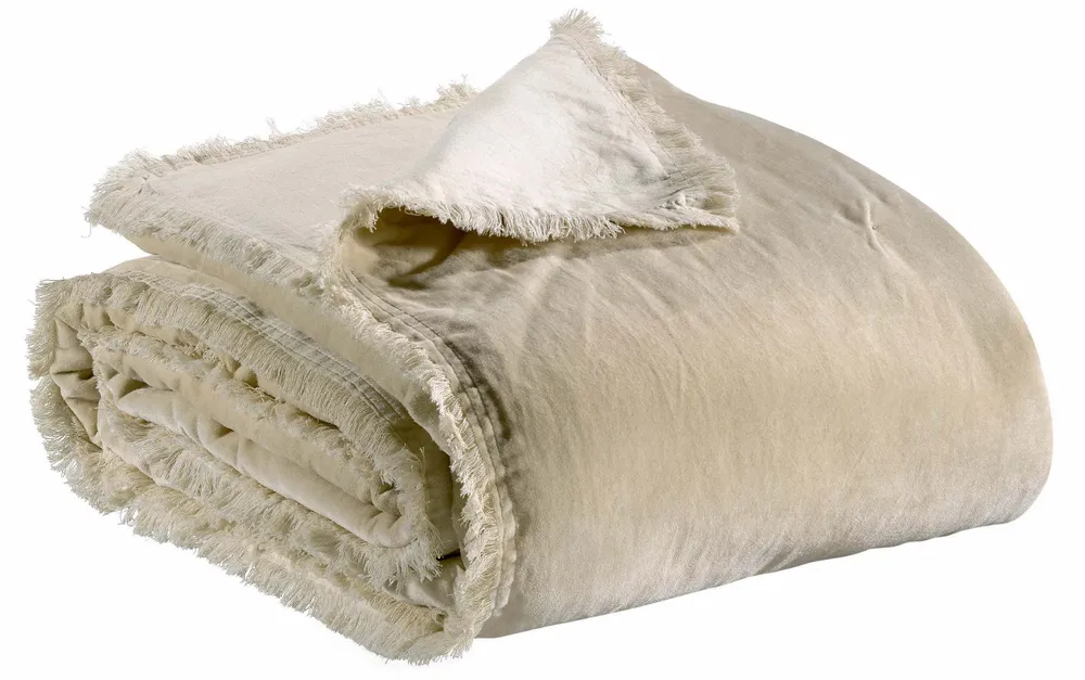 Linge de lit - Jeté uni Fara Lin 240 x 260 - MAISON VIVARAISE - SDE VIVARAISE WINKLER