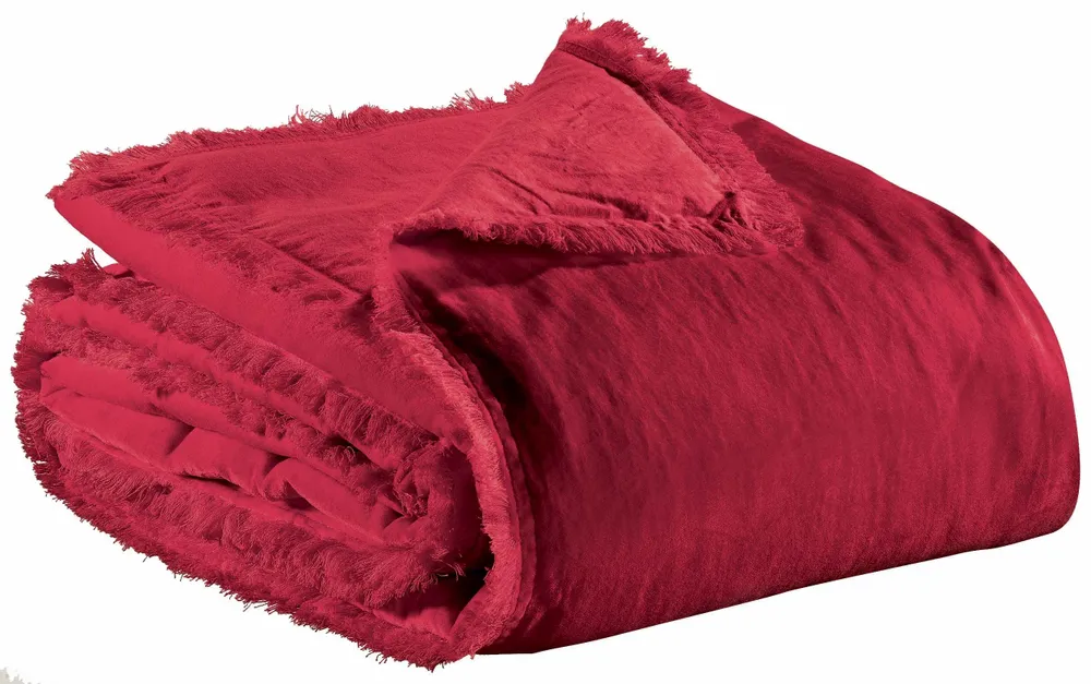 Bed linens - Fara Bed Throw Rubis 240 X 260 - MAISON VIVARAISE - SDE VIVARAISE WINKLER