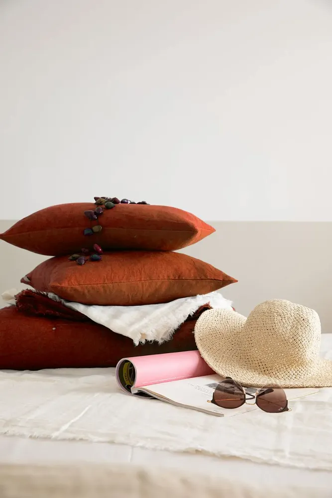 Cushions - Plain Cushion Zeff Rooibos 30 X 50 - MAISON VIVARAISE - SDE VIVARAISE WINKLER