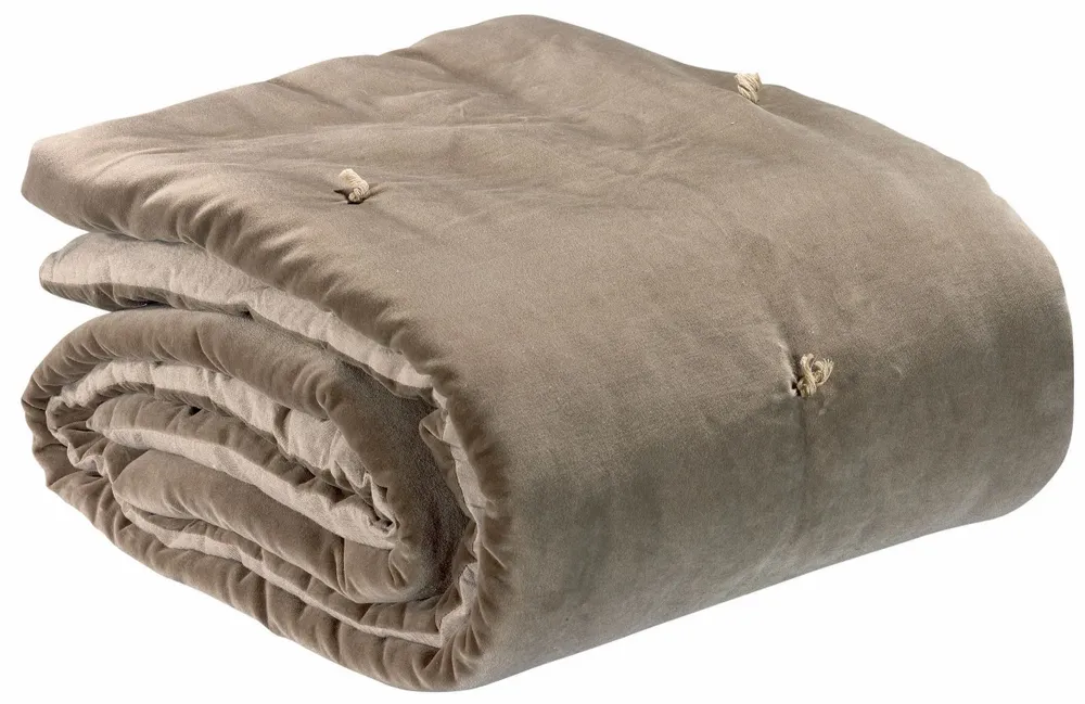 Throw blankets - Elise Knotted Dots Throw Blanket Ficelle 140 X 200 - MAISON VIVARAISE - SDE VIVARAISE WINKLER