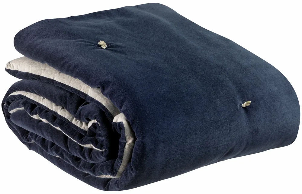 Throw blankets - Elise Knotted Dots Throw Blanket Cobalt 140 X 200 - MAISON VIVARAISE - SDE VIVARAISE WINKLER