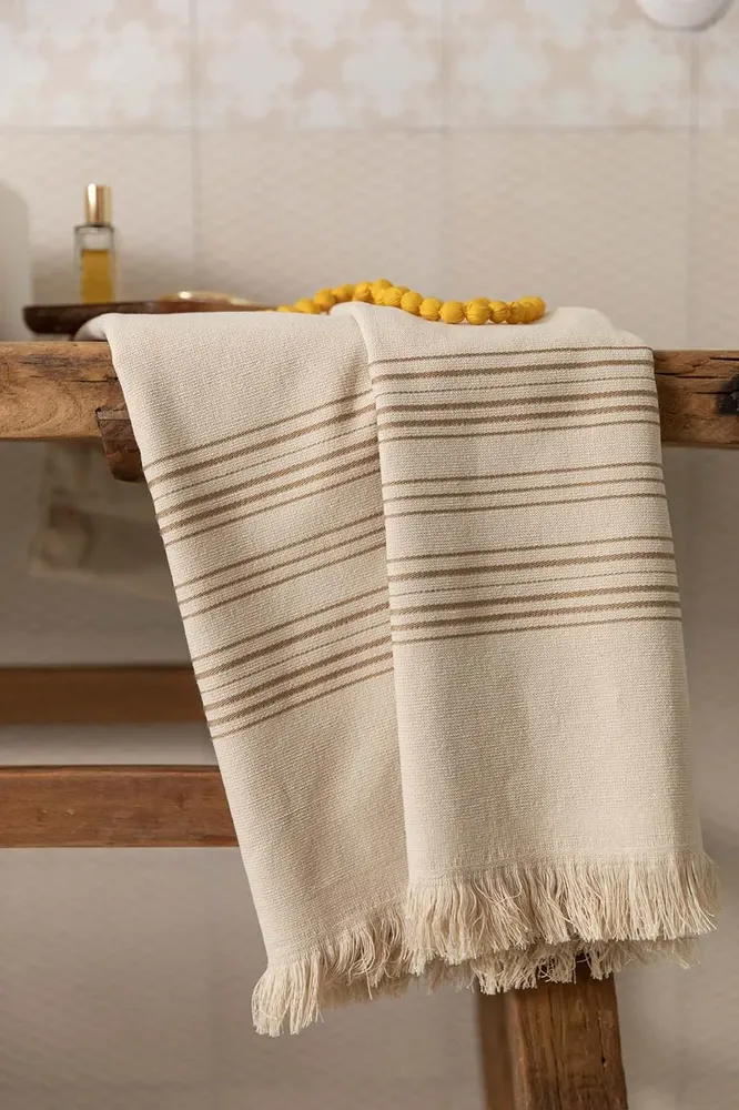 Bed linens - Cancun Hammam Towel Lin 90 X 180 - MAISON VIVARAISE - SDE VIVARAISE WINKLER